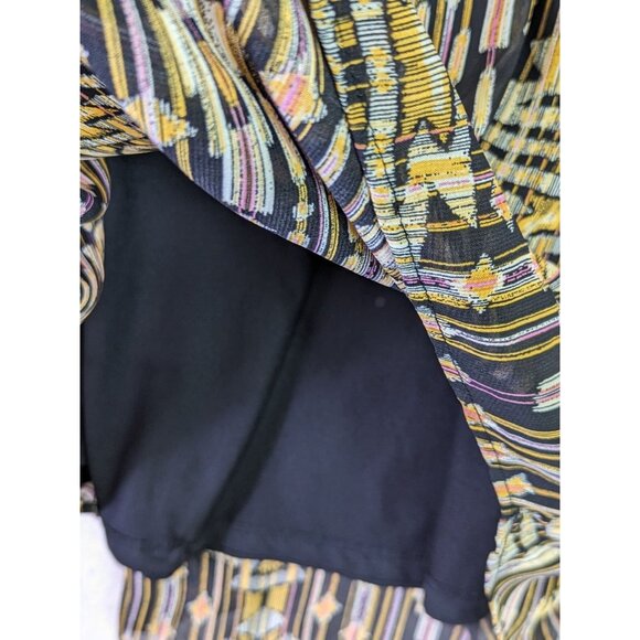 H&M Women size 4 Short Dress Aztec Pattern Flowy Pullover Western Long Sleeve - Picture 4 of 10